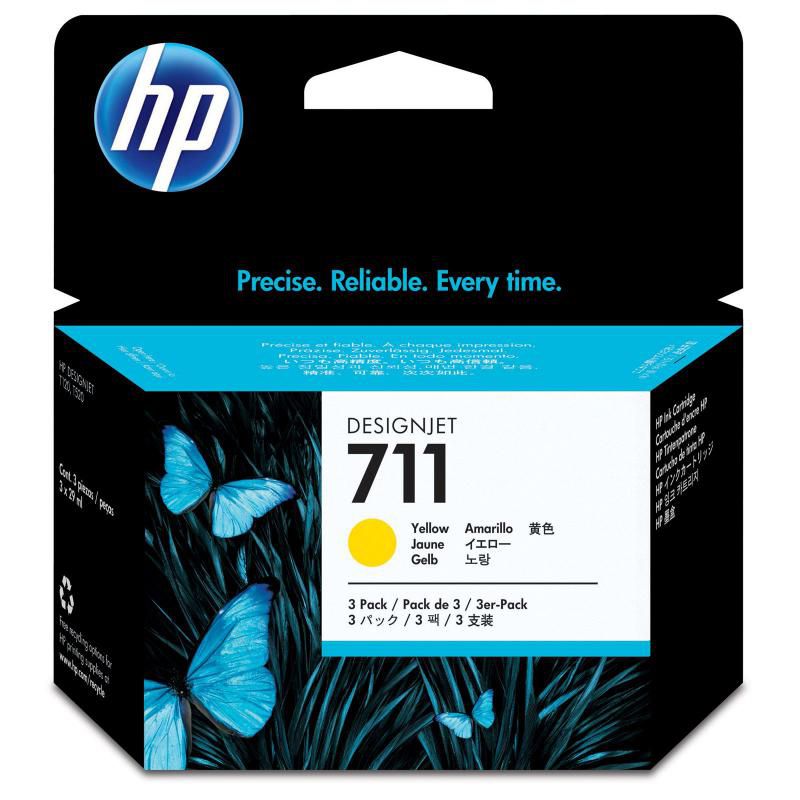 Tinte HP Dsgnj T52x yellow No.711 CZ136A_1
