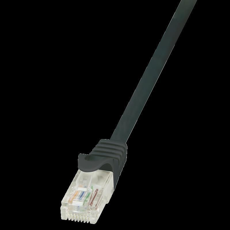 PATCH CORD UTP LOGILINK Cat5e, cupru-aluminiu, 0.5 m, negru, AWG26, 