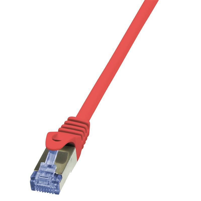 PATCH CORD S/FTP LOGILINK Cat6a, LSZH, cupru, 0.5 m, rosu, AWG26, dublu ecranat 