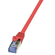 PATCH CORD S/FTP LOGILINK Cat6a, LSZH, cupru, 0.5 m, rosu, AWG26, dublu ecranat 