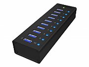 ICYBOX IB-AC6110 IcyBox 10 x Port USB 3.0 Hub with USB charge port, Black_1