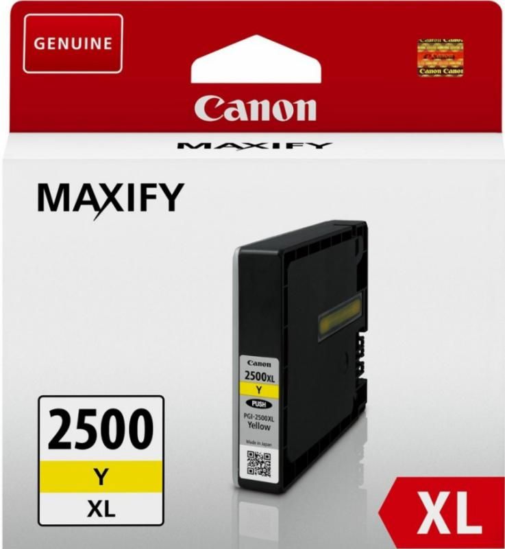 Cartus cerneala Canon PGI2500XLY, yellow, Dual Resistant High Density, capacitate 19.3ml / 1520 pagini, pentru Canon Maxify IB4050, MB5050, MB5350_1