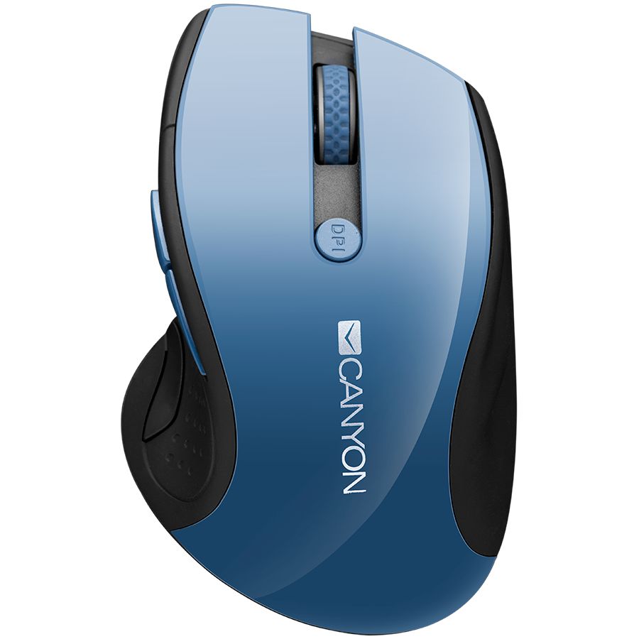 CANYON MW-01 2.4GHz wireless mouse with 6 buttons, optical tracking - blue LED, DPI 1000/1200/1600, Blue Gray pearl glossy, 113x71x39.5mm, 0.07kg_1