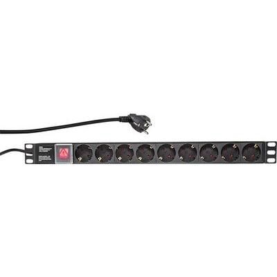PDU LOGILINK 1U pt. rack 19 inch, 9 prize Schuko, intrare Schuko, max 16 A, on/off, 2 m, 