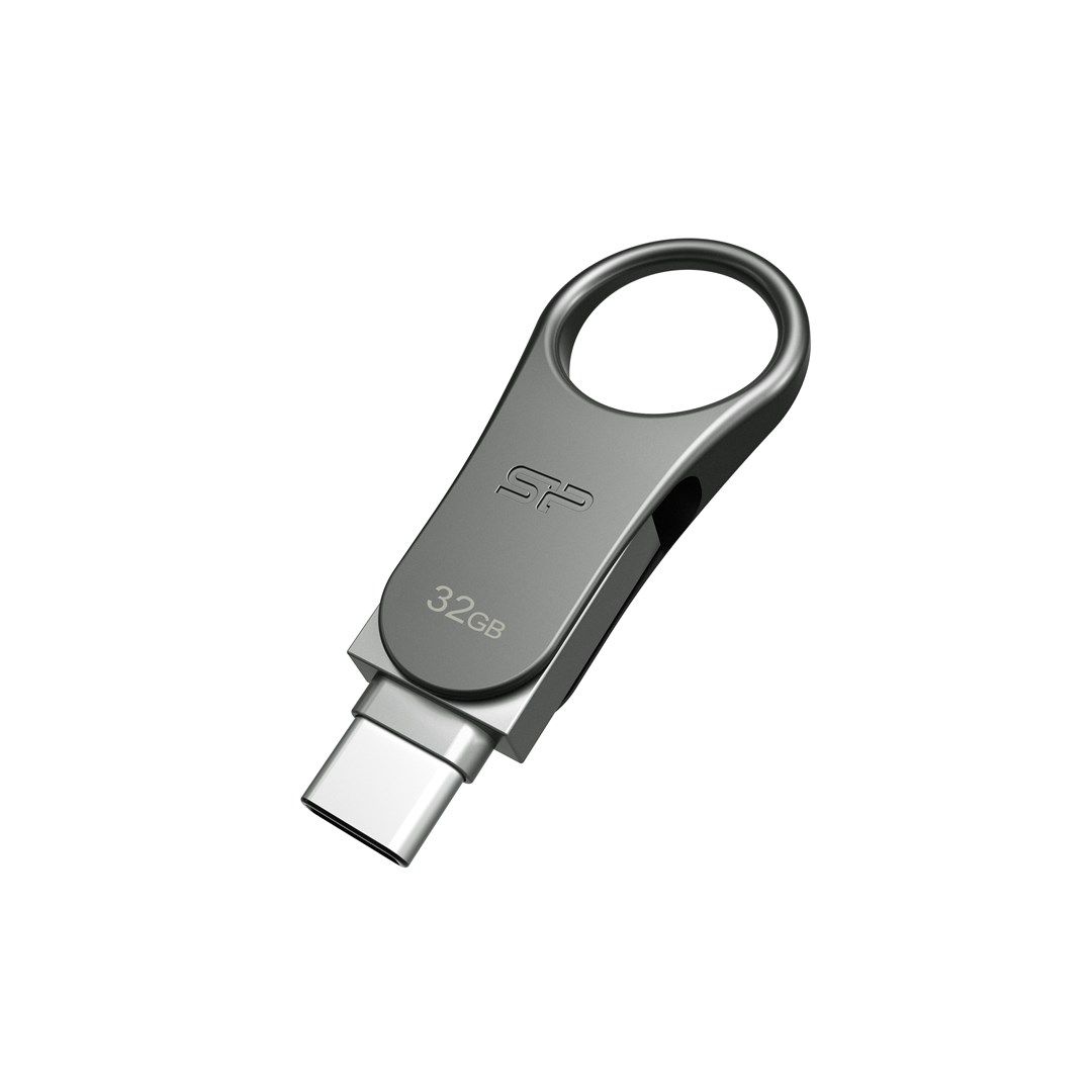 Silicon Power Mobile C80 USB flash drive 32 GB USB Type-A / USB Type-C 3.0 (3.1 Gen 1) Titanium_3