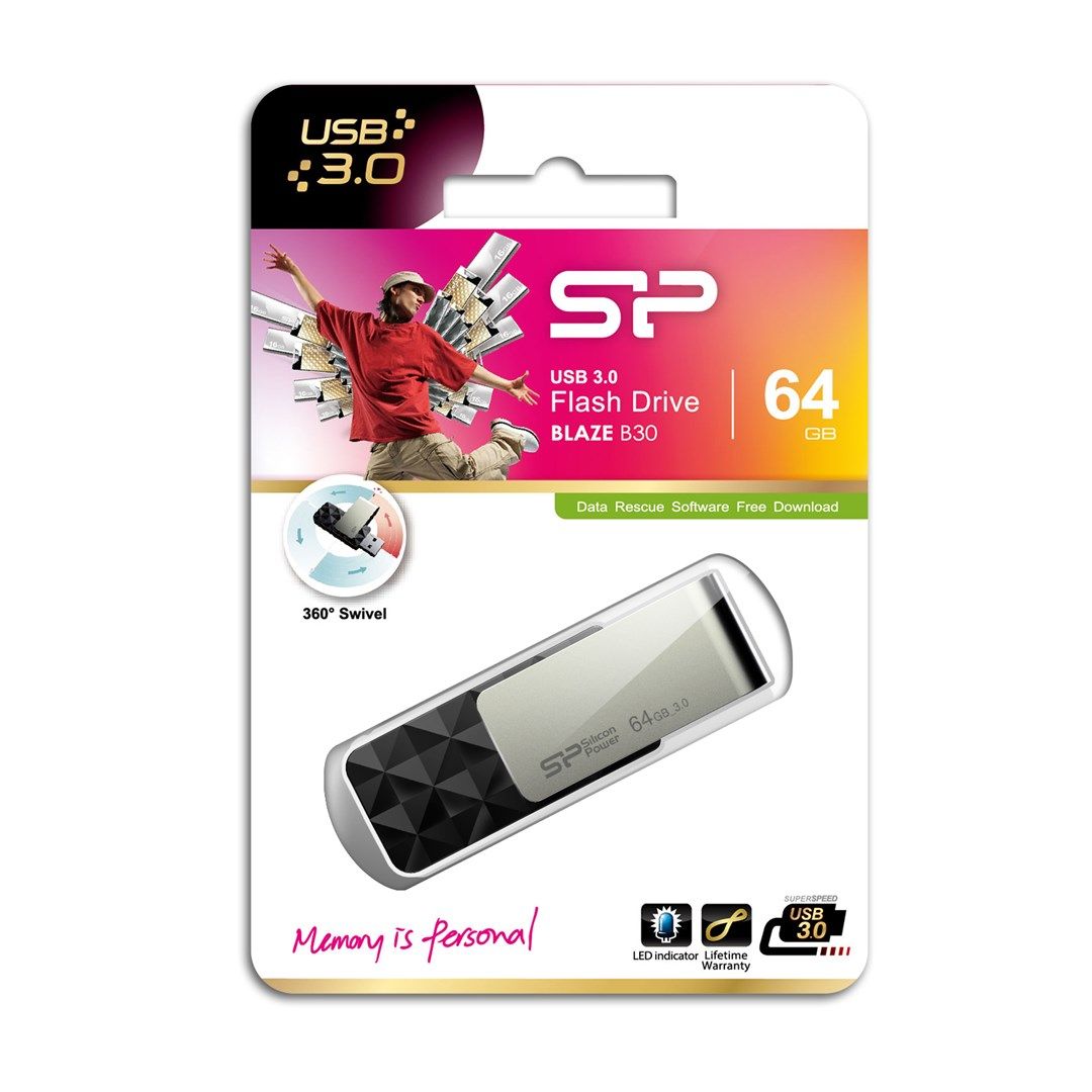 Silicon Power Blaze B30 USB flash drive 64 GB USB Type-A 3.0 (3.1 Gen 1) Black_9