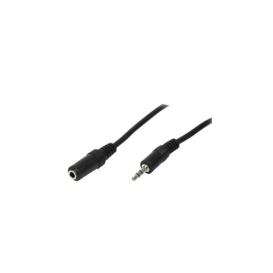 CABLU audio LOGILINK prelungitor stereo (3.5 mm jack M/T), 3m, negru,  CA1054  (include TV 0.06 lei)