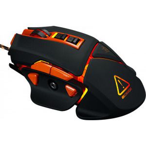 CANYON Hazard GM-6 Optical gaming mouse, adjustable DPI setting 800/1600/2400/3200/4800/6400, LED backlight, moveable weight slot and retractable top cover for comfortable usage, Black rubber, cable length 1.70m, 137*90*42mm, 0.154kg(replacement)_1