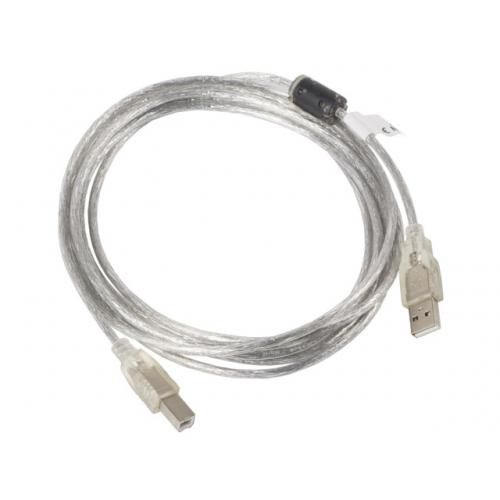 Lanberg CA-USBA-12CC-0030-TR USB cable 3 m USB 2.0 USB B Transparent_2