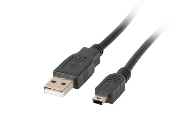LANBERG USB CABLE 2.0 MINI AM-BM5P 1.8M, BLACK CA-USBK-10CC-0018-BK_1