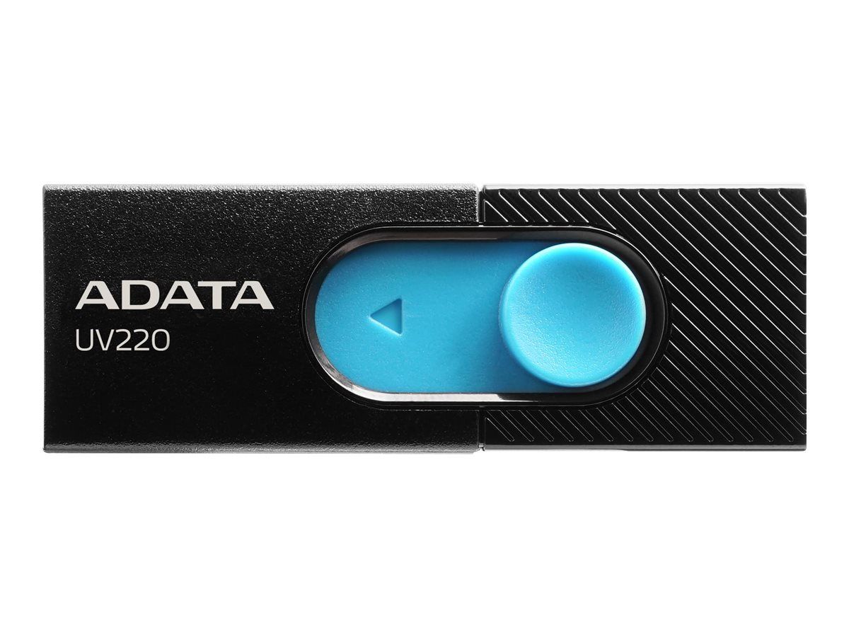 MEMORIE USB 2.0 ADATA 32 GB, retractabila, carcasa plastic, negru / albastru, 