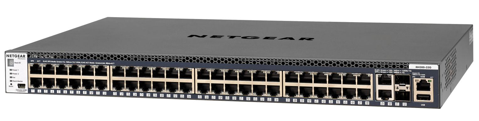 NETGEAR GSM4352S-100NES Netgear M4300-52G MANAGED SWITCH 48x1G Stackable 2x1G 2xSFP+ (GSM4352S)_2