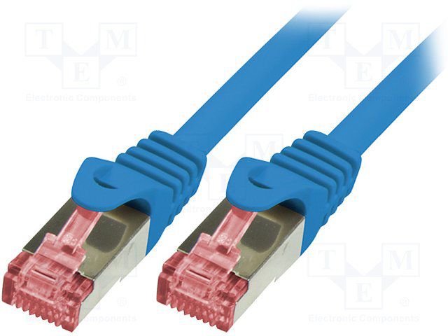 PATCH CORD S/FTP LOGILINK Cat6, LSZH, cupru, 0.25 m, albastru, AWG27, dublu ecranat 