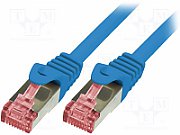 PATCH CORD S/FTP LOGILINK Cat6, LSZH, cupru, 0.25 m, albastru, AWG27, dublu ecranat 