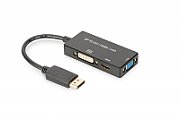 DIGITUS DisplayPort converter cable DP - HDMI+DVI+VGA M-F/F/F 0 2m 3 in 1 Multi-Media cable CE bl gold_1