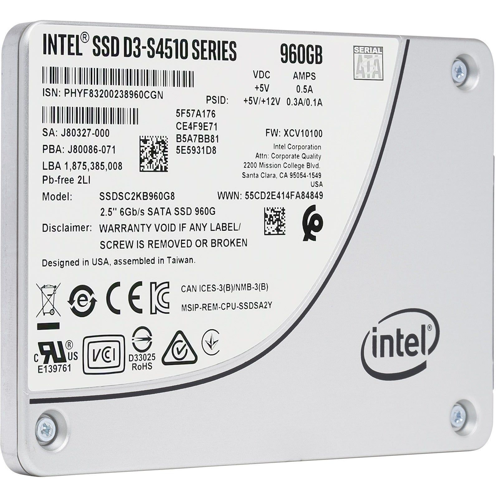 SSD 2.5 960GB  Intel D3 S4510 TLC Bulk Sata 3 Enterprise SSD fÃ¼r Server und Workstations;Disques durs et SSD;DD SSD DVD STR|Disques durs et SSD;..._3