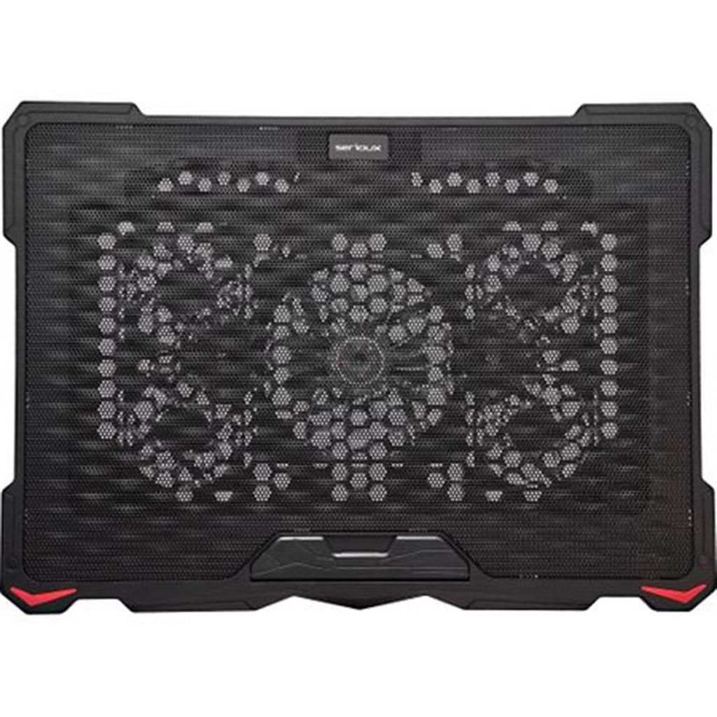 Cooling pad Serioux, SRXNCP035, Dimensiuni: 415*295*27mm , Compatibilitate maxima laptop: 17.3 inch, Numar ventilatoare: 5, Dimensiune ventilator: 1 x 120*120*15mm / 4 x 70*7*15mm, Nivel zgomot:, 20dBA, Tensiune alimentare: DC 5V, Viteza rotatie maxima: 1500 RPM, 2 porturi USB, Iluminare LED_1