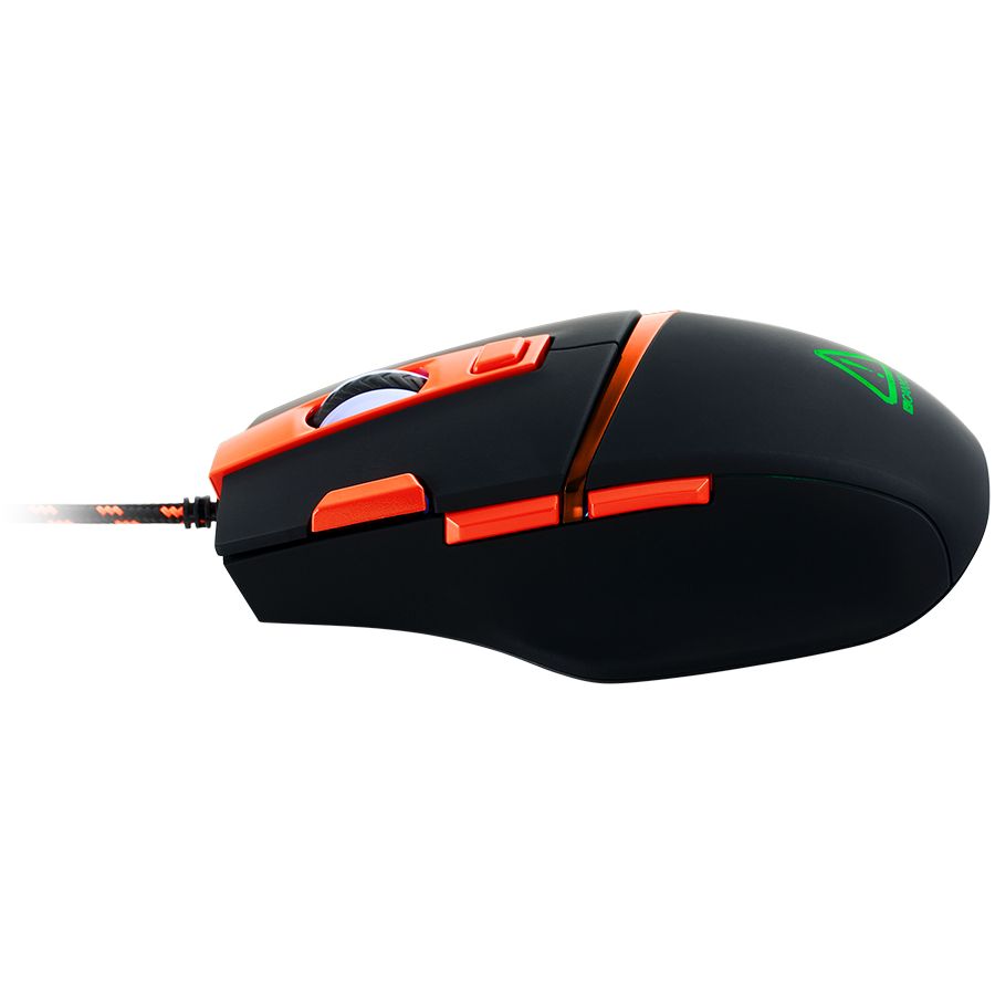 Wired Gaming Mouse with 7 programmable buttons, Pixart sensor of new generation, 4 levels of DPI and up to 4200, 5 million times key life, 1.65m Braided USB cable,rubber coating surface and RGB lights with 5 LED flowing mode, size:125*75*40mm, 140g_3