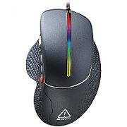 Wired High-end Gaming Mouse with 6 programmable buttons, sunplus optical sensor, 6 levels of DPI and up to 6400, 2 million times key life, 1.65m Braided USB cable,Matt UV coating surface and RGB lights with 7 LED flowing mode, size:123*81*53mm, 150g_1