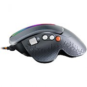 Wired High-end Gaming Mouse with 6 programmable buttons, sunplus optical sensor, 6 levels of DPI and up to 6400, 2 million times key life, 1.65m Braided USB cable,Matt UV coating surface and RGB lights with 7 LED flowing mode, size:123*81*53mm, 150g_3