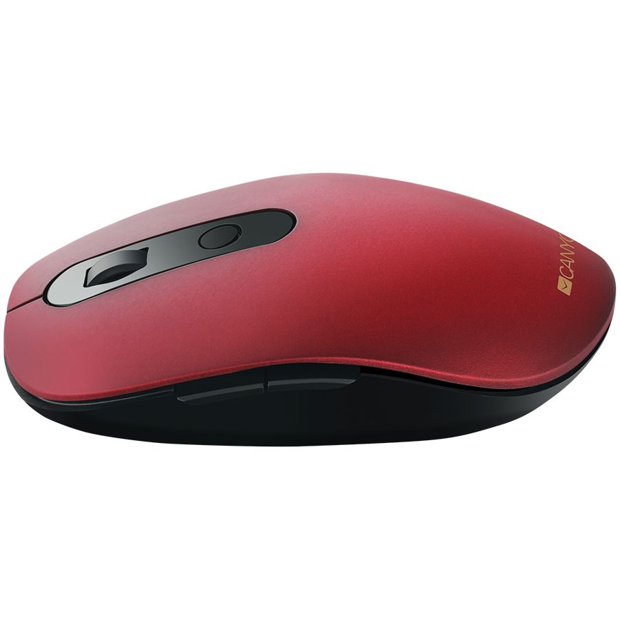 Canyon 2 in 1 Wireless optical mouse with 6 buttons, DPI 800/1000/1200/1500, 2 mode(BT/ 2.4GHz), Battery AA*1pcs, Red, silent switch for right/left keys, 65.4*112.25*32.3mm, 0.092kg_4