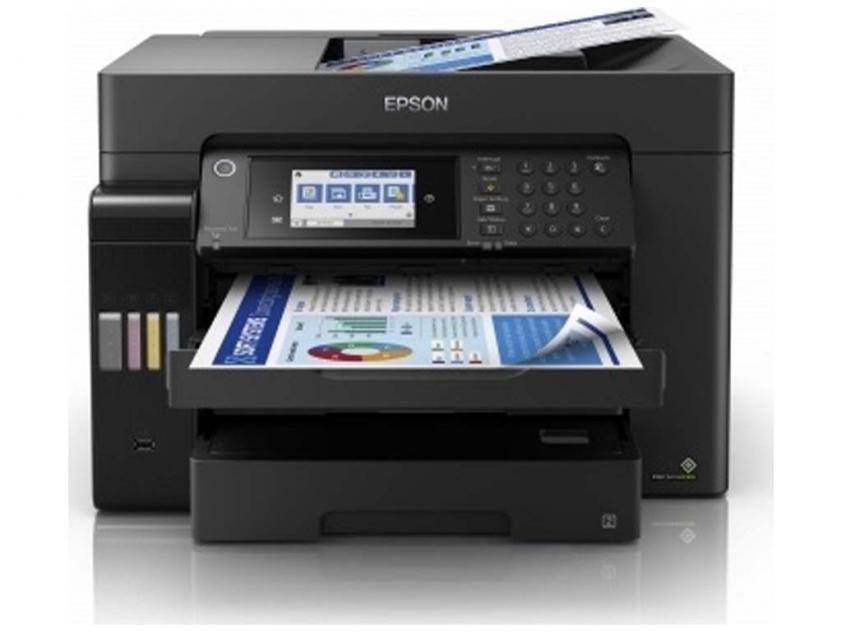 Multifunctional inkjet color CISS Epson L15160, dimensiune A3 (Printare, Copiere, Scanare, Fax), duplex, viteza 32ppm alb-negru, 32ppm color, rezolutie 4800x2400 dpi, alimentare hartie 2 sertare x 250 coli, scanner CIS rezolutie 2400x1200 dpi, ADF 50 coli, fax memorie 550 pagini, trimitere fax de la_1