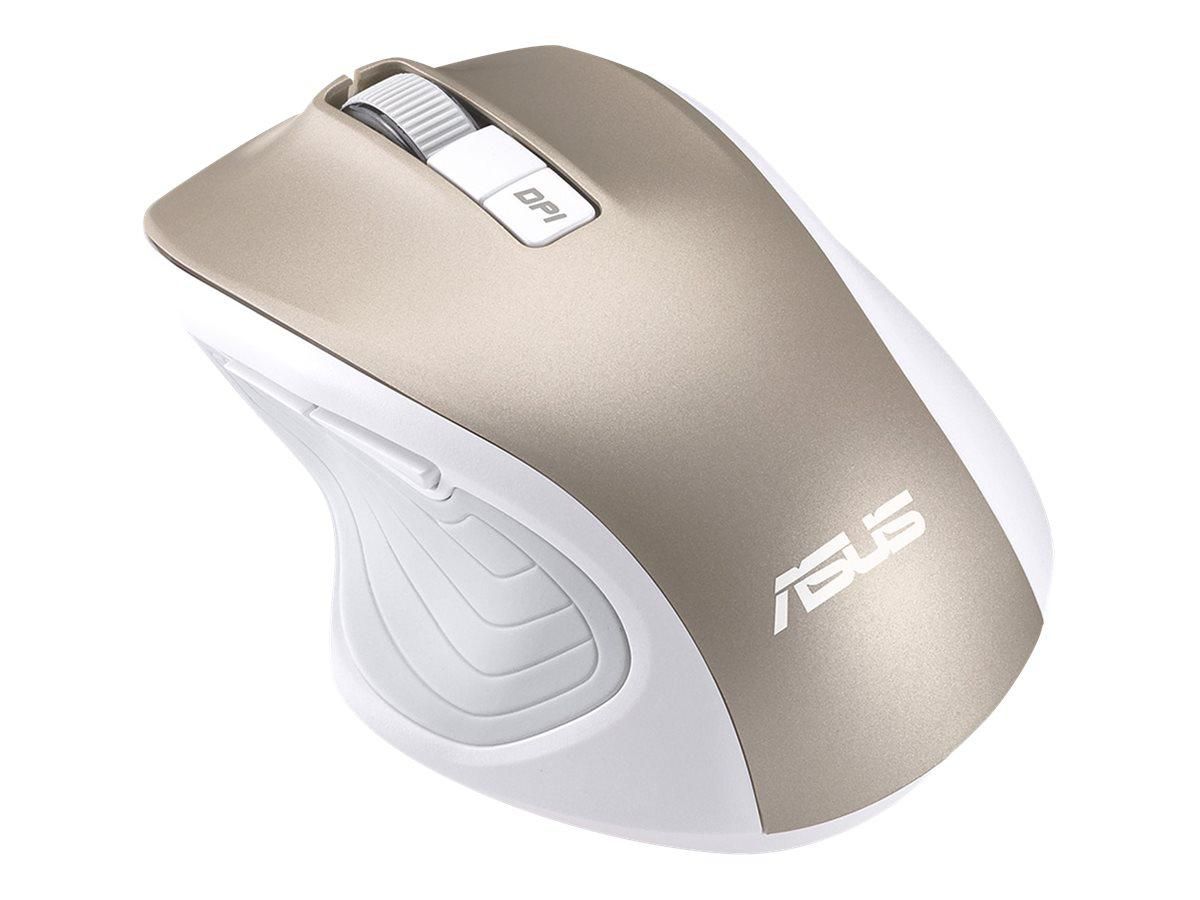 ASUS Optical Mouse MW202 Wireless 2.4GHz 1000/1600/2400/4000dpi 72g ergonomical for right hand Gold