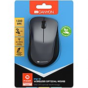 Canyon  2.4 GHz  Wireless mouse ,with 3 buttons, DPI 1200, Battery:AAA*2pcs,Black,67*109*38mm,0.063kg_4