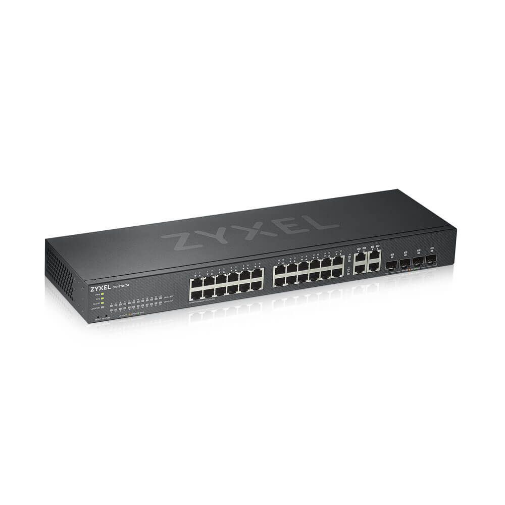 ZYXEL | GS1920-24V2-EU0101F | GS1920-24 v2 | Switch | Smart Managed | Layer 2 | Rackmount | Porturi 24 Gigabit, 4 Gigabit RJ45/SFP | Fanless | Standalone/ Nebula Flex Cloud_2
