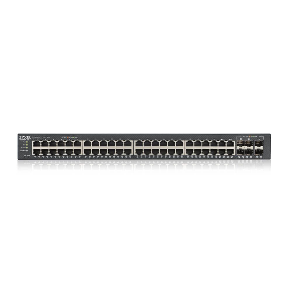 ZYXEL | GS1920-48V2-EU0101F | GS1920-48 v2 | Switch | Smart Managed | Layer 2 | Rackmount | Porturi 44 Gigabit, 4 Gigabit RJ45/SFP, 2 Gigabit SFP | Standalone/ Nebula Flex Cloud_1