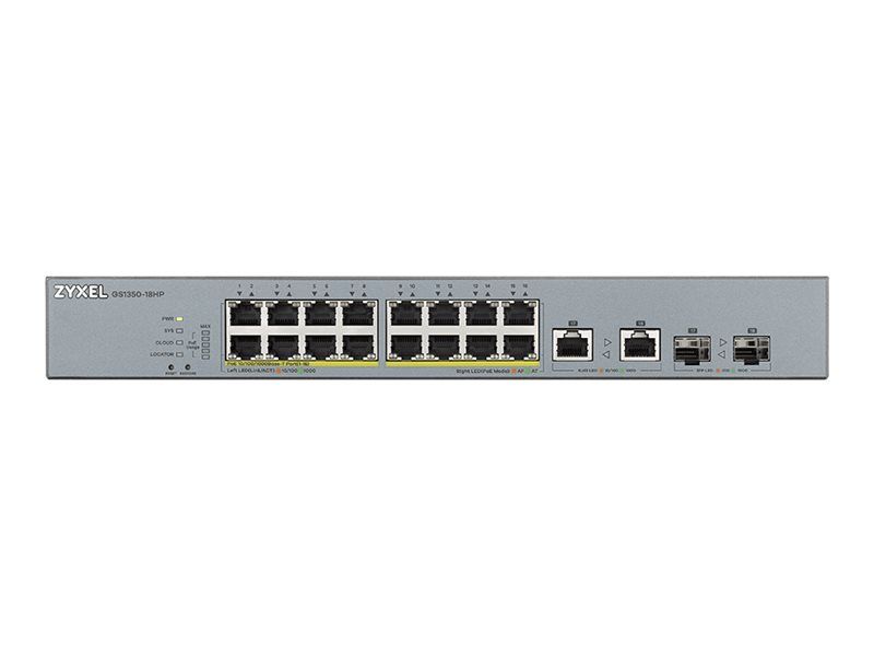 ZYXEL GS1350-18HP-EU0101F ZyXEL GS1350-18HP, 18 Port managed CCTV PoE switch, long range, 250W_2