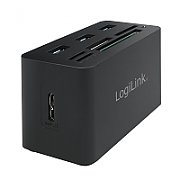 HUB extern LOGILINK, porturi USB: USB 3.0 x 3, conectare prin USB 3.0, alte porturi: SD, MicroSD, M2, MS Duo/Pro, CF, negru, 