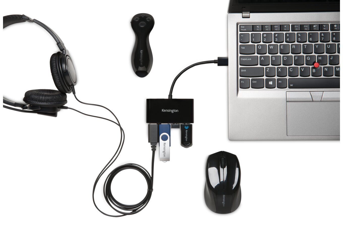 HUB extern KENSINGTON, porturi USB: USB 3.0 x 4, conectare prin USB 3.0, cablu 0.1 m, negru, 