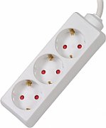 PRELUNGITOR SPACER, Schuko x 3, conectare prin Schuko (T), cablu 1.5 m, 16 A, protectie supratensiune, alb, 