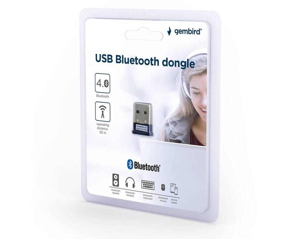 ADAPTOARE Bluetooth Gembird, conectare prin USB 2.0, distanta 50 m (pana la), Bluetooth v4.0, antena interna, 
