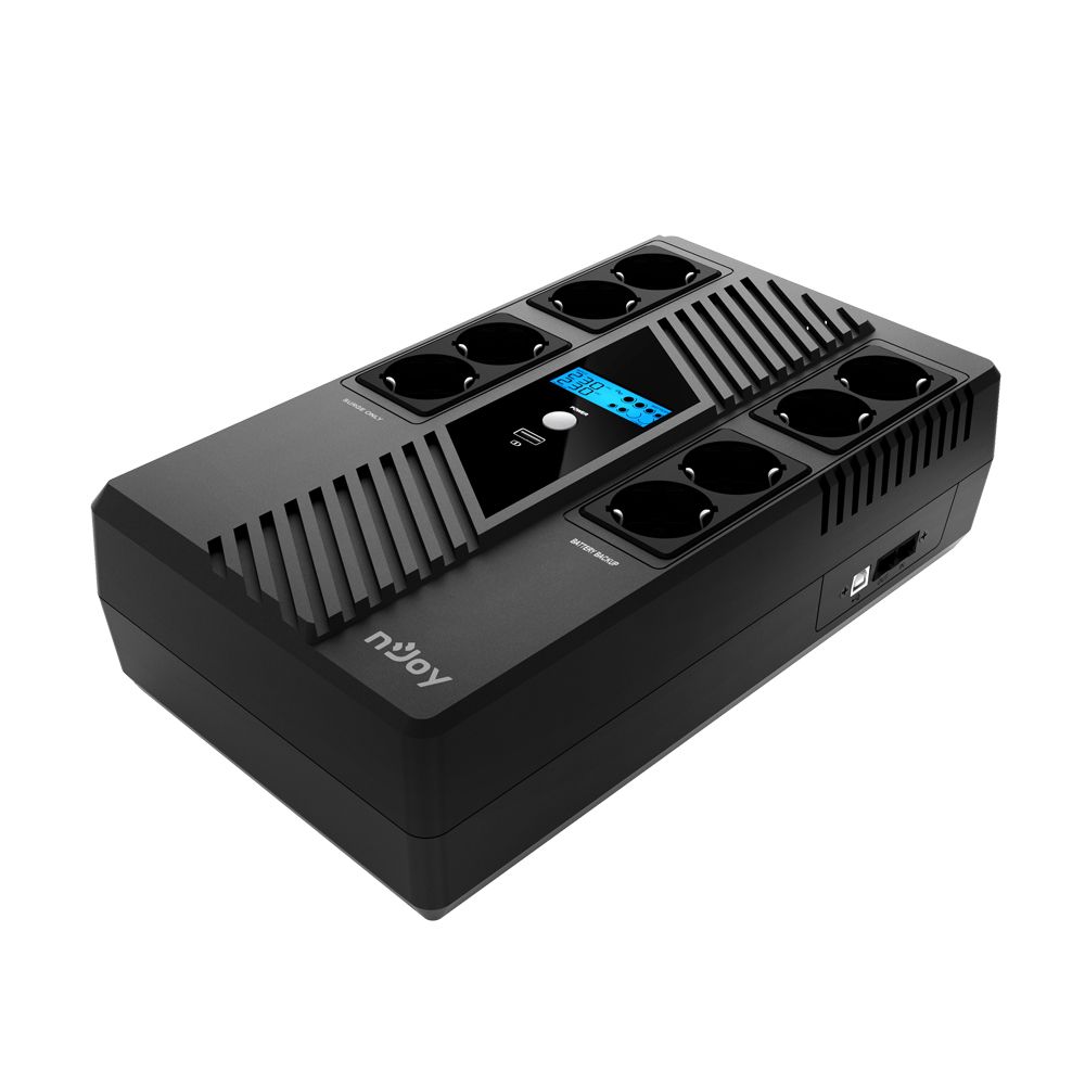 nJoy | UPCSBLS680TTOAZ01B | Token 800 | UPS | Line interactive | 800 VA | 480 W |  Tower | Nr iesiri 8  Schuko | Intrare Schuko| HID USB , Protectie RJ45_1