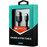 CANYON MFI-1 CNS-MFICAB01B Ultra-compact MFI Cable, certified by Apple, 1M length , 2.8mm , black color_1