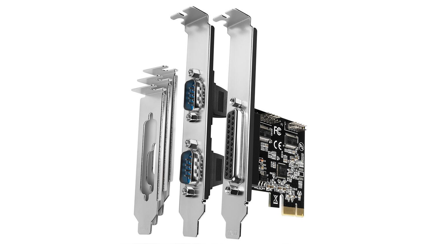 PCEA-PSN, Adaptor PCI-Express(chip ASIX AX99100)  1x Parallel + 2x Serial + LP