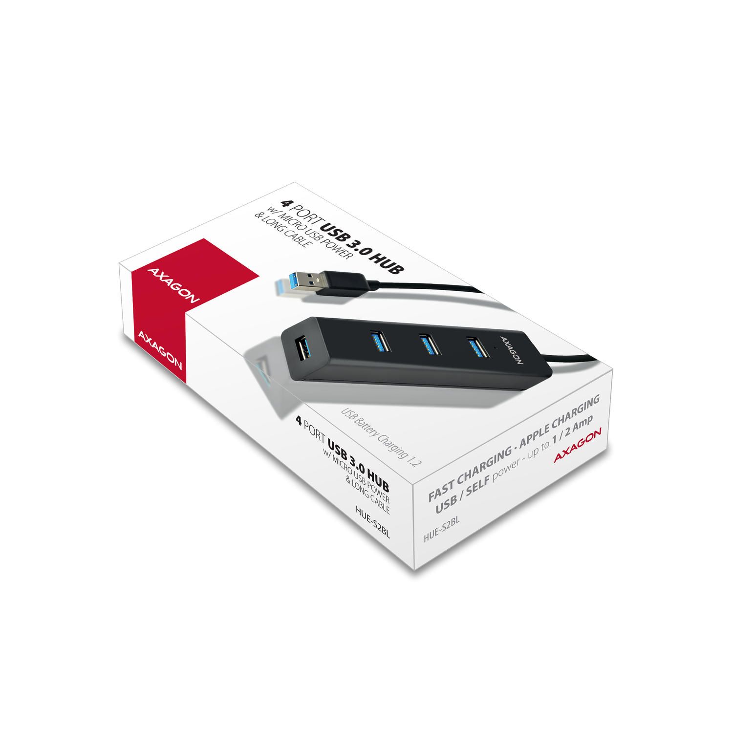 HUE-S2BL 4x USB3.0 Charging Hub, cablu 120 cm, port incarcare Micro USB_9