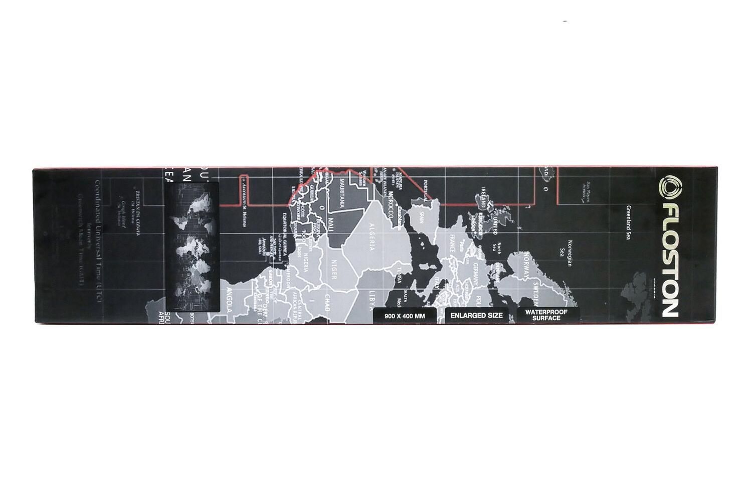 WORLD, 90 x 40cm, baza cauciucata, suprafata textila, margini cusute, Negru_2