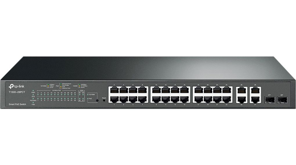 TP-LINK TL-SL2428P Smart Switch 24 PoE+ 10/100Mbps + 4 Gigabit RJ45 + 2 Combo SFP Slots 250W budget_1