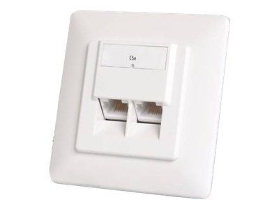 DIGITUS CAT 5e wall outlet shielded 2x RJ45 8P8C LSA color pure white flush mount_1
