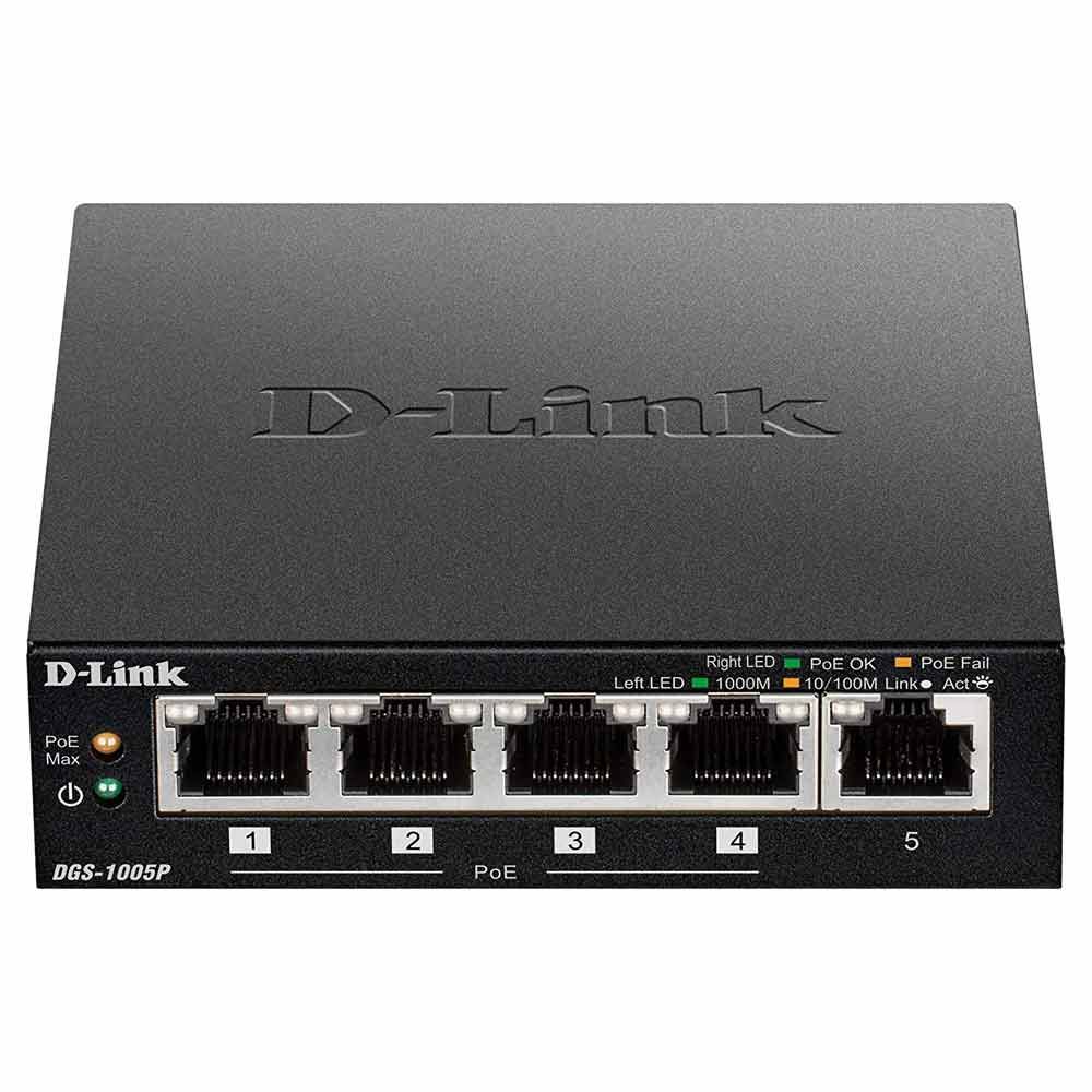 D-Link DGS-1005P network switch Unmanaged L2 Gigabit Ethernet (10/100/1000) Power over Ethernet (PoE) Black_2