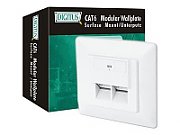 DIGITUS modular wall outlet 2xRJ45 white Cat6 fully shielded flush mount RAL 9010_1