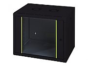 DIGITUS Wall Cabinet 19inch 12HE RAL9005 black without tray 624mmx600mmx450mm with glas door_1