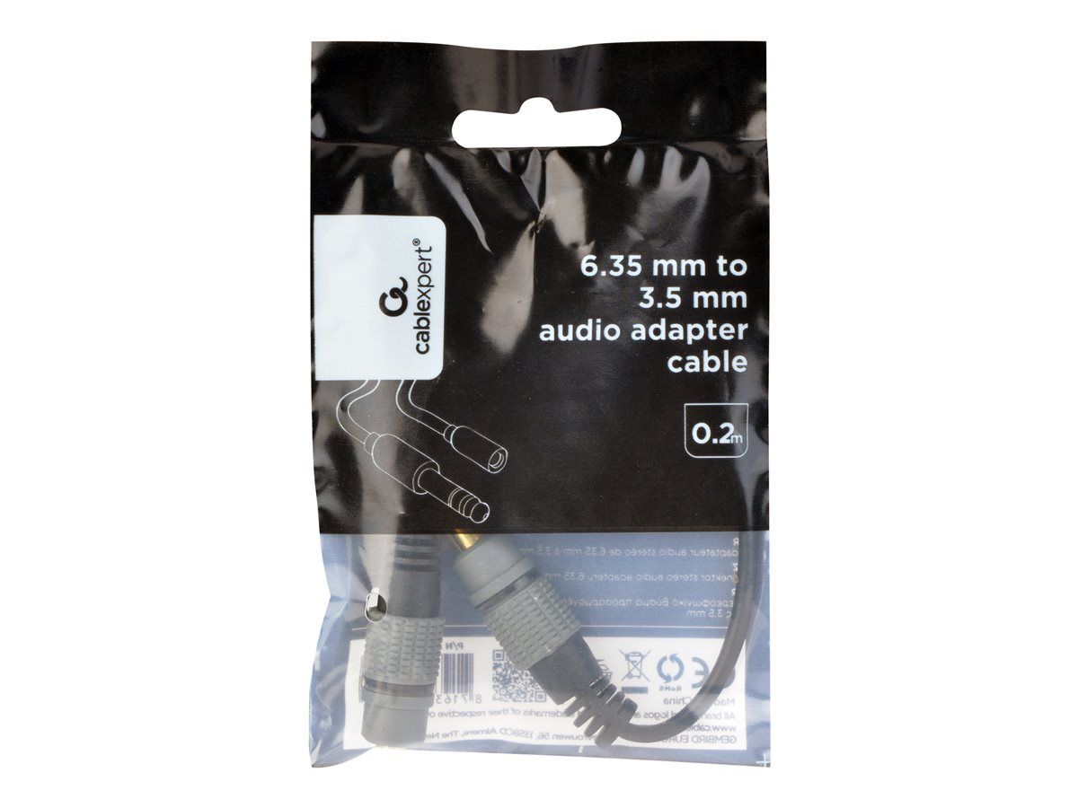 ADAPTOR audio GEMBIRD stereo (1 x 6.5 mm jack T la 1 x 3.5 mm jack M), 0.2M, negru, 