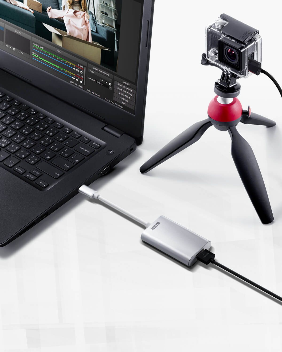 CABLU video ATEN, cablu or adaptor video, HDMI (M) la USB Type-C (T), Full HD (1920x1080) la 60Hz, 