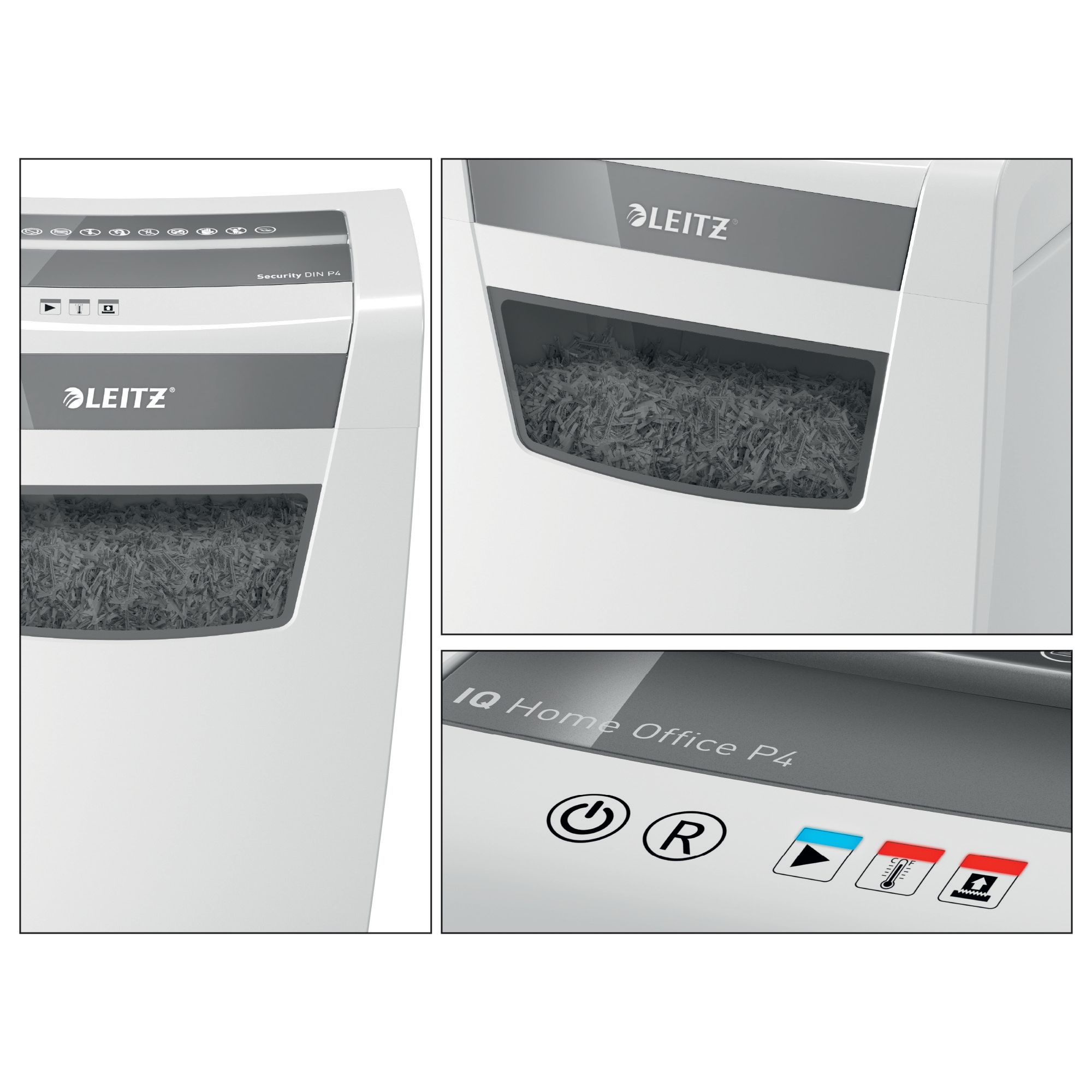 Distrugator manual documente Leitz IQ Home Office, 10 coli, P4, cross-cut (tip confeti), cos 23 coli, alb, Leitz 