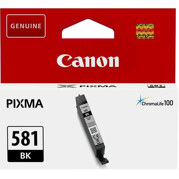 Cartus Cerneala Original Canon Black, CLI-581BK, pentru Pixma TR7550|TR8550|TS6150|TS6250|TS705|TS8150|TS8250|TS9150|TS9155|TS9550, 150, incl.TV 0.11 RON, 