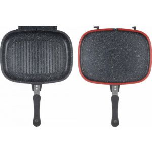 TIGAIE DUBLA DREPTUNGHIULARA TIP GRILL,ALUMINIU,32x24x7.5 CM,DARK LINE INDUCTIE, COOKING  BY HEINNER_1